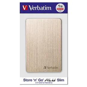 Externý pevný disk, Verbatim, 2,5, 1TB, Store, n, Go, USB 3.0, 53664, blister, zlatá